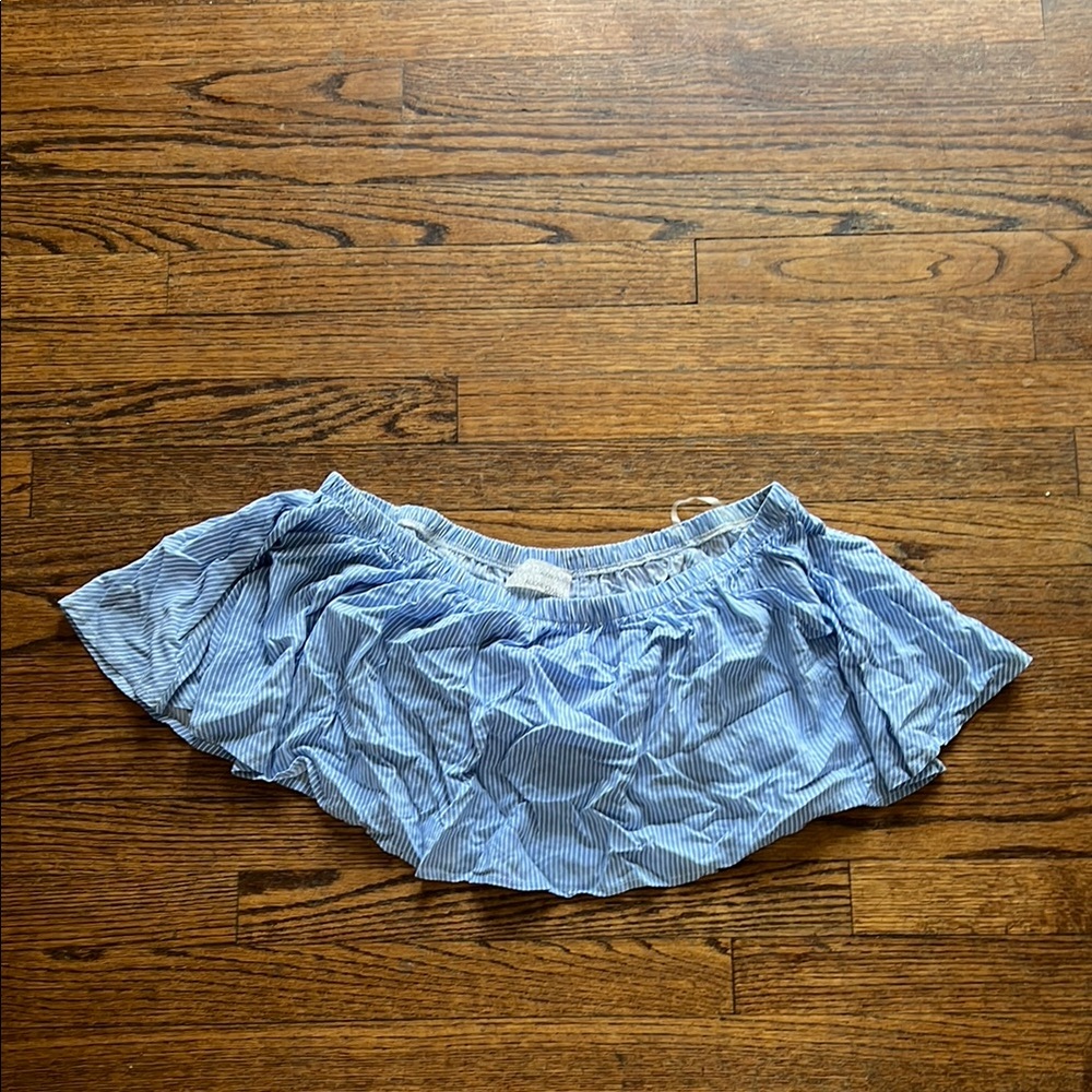 Blue Striped Off-Shoulder Top